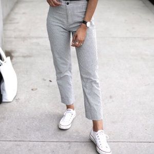 Brandy Melville Gray & White Striped Tilden Pants